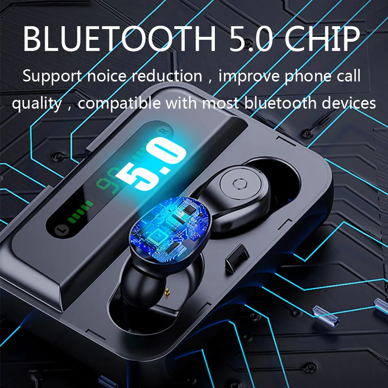 F9 Tws Bluetooth наушники 5,0 водонепроницаемые IPX7 HD стерео беспроводные наушники с шумоподавлением игровая гарнитура Светодиодный дисплей питания