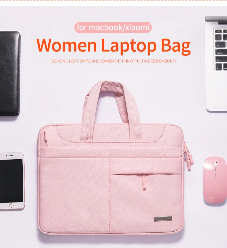Модная сумка для ноутбука для женщин, 12, 13, 14, 15, 15,6 дюймов для MacBook Xiaomi air pro retina 13,3 сумка с ремешком для ноутбука сумка для переноски