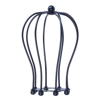 

Vintage Pendant Trouble Light Guard Wire Cage Ceiling Hanging Lampshade, Black