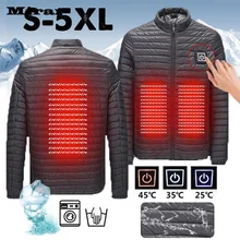 Зимняя мужская умная USB Брюшная спина с электрическим подогревом теплая пуховая хлопковая куртка