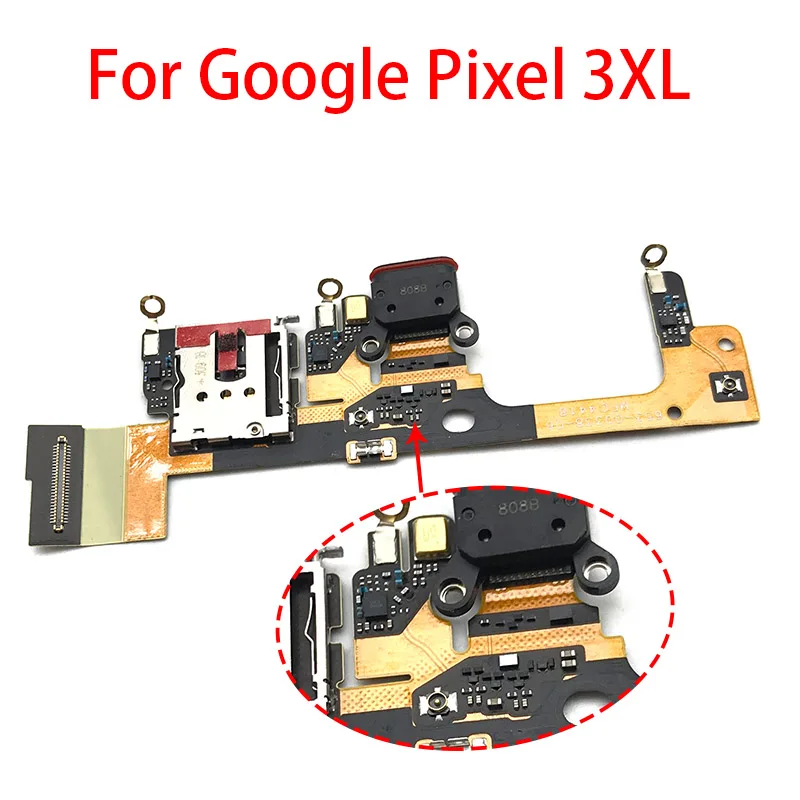 Conector de Porta Flexível para Google 3xl com Sim Lote Alimentação Usb Cobrando Doca Cabo Pixel Card Reader Titular Slot 10 Pçs - 1 Pixel 3XL Com SIM Card Reader Titular Slot