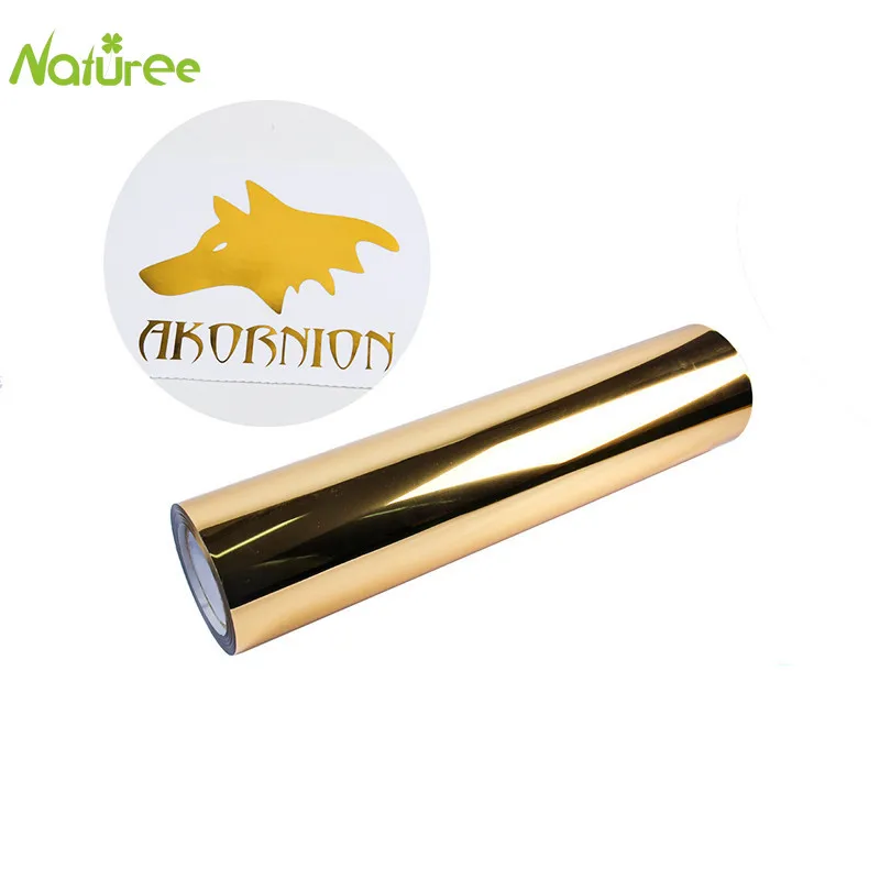 25cm*1m Gold Color Color Metallic Heat Transfer Vinyl Metal PET Press Tshirt Iron On HTV Printing htv heat transfer vinyl