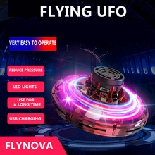 Flynova самый навороченный Спиннер ручной Летающий Спиннер пальчиковые игрушки мини НЛО светодиодный Дрон Тарелка Летающий диск Подарок для ребенка