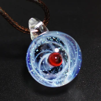 

Galaxy Pendant Necklace Universe Nebula Space Cosmos satellite Glass Ball necklace for Women Girl unique Birthday Christmas Gift