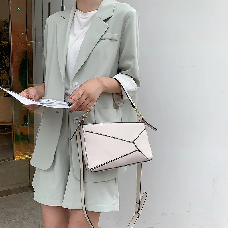 silver geometric figure bag