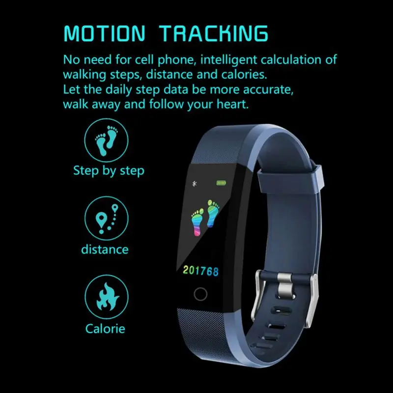 115 Plus Fitness Bracelet Hardcover Edition Waterproof Watch Blood Pressure Heart Rate Monitoring Smart Wristband