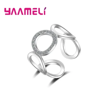 

Hot Sale 925 Sterling Silver CZ Crystal Circle Round Band Finger Rings for Women Fashion Jewelry Mother's Gifts Dropshipping