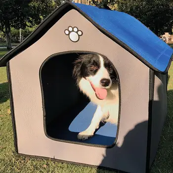 

Warm Pet Dog House Rainproof Waterproof Kennel and Cattery with Removable Inner Pad for Pets Indoor and Outdoor Sleeping