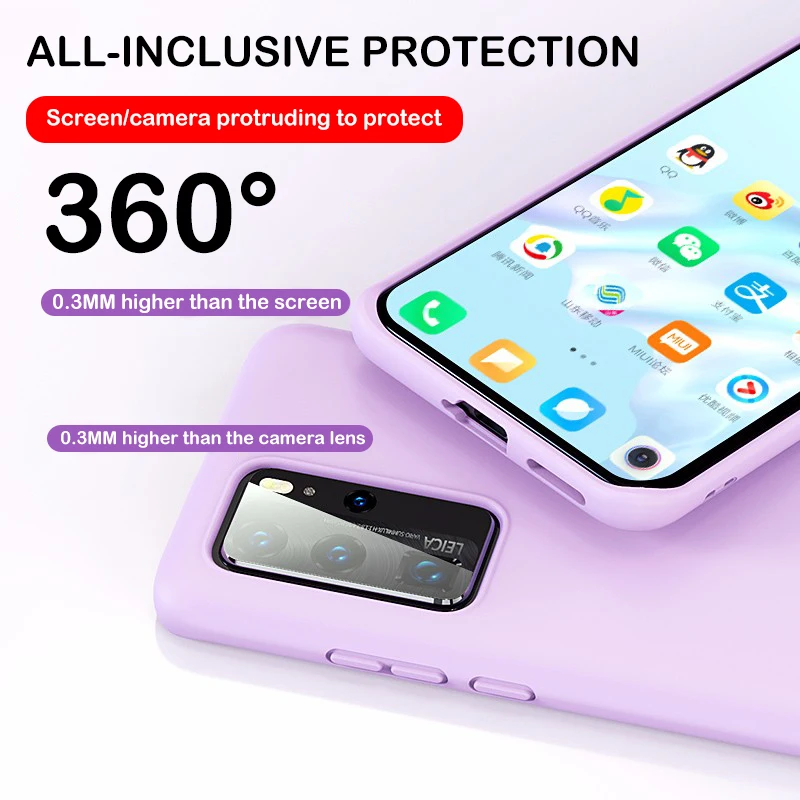 Жидкий силиконовый чехол на для Huawei хуавей P30 Lite с полной защитой P20 P Smart 2019 P40