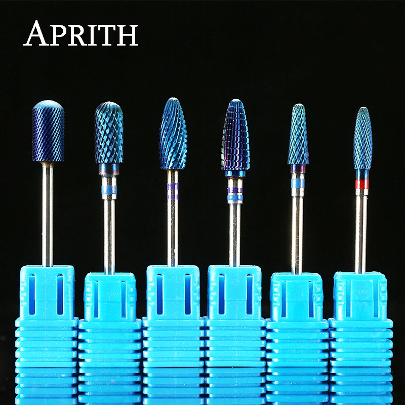 

APRITH Blue Nail Drill Bit 3/32" Rotate Burr Milling Cutter Bits For Manicure Pedicure Tools Electric Nail Drill Accessories