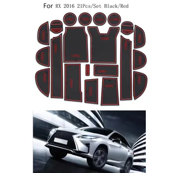 

21pcs/set Car Non-Slip Door Groove Mats Cup Holder Pad Inner Decor Replacement For Lexus Rx200t 2016