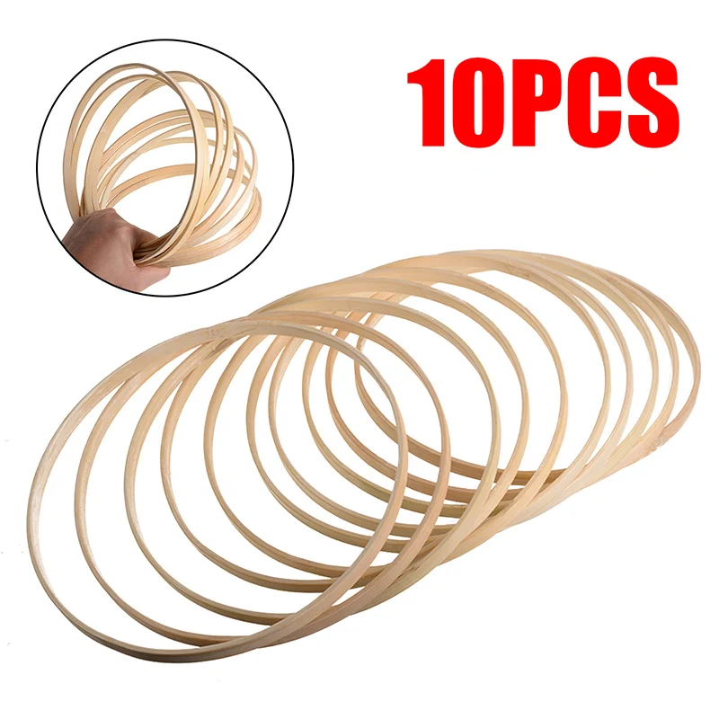 

10pcs/set Round Wooden Embroidery Hoops Frame Ring Bamboo Hoop 20cm Diameter DIY Cross Stitch Needle Craft Tools