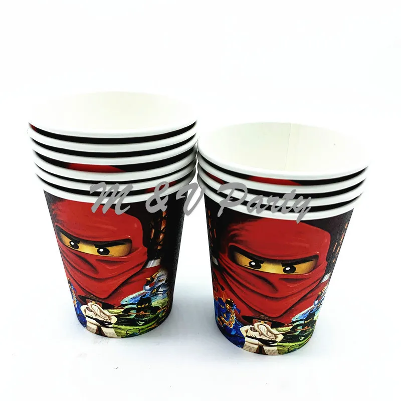 30pcs/lot Ninja Theme Kids Birthday Party Disposable Tableware Plates Cups Straws Baby Shower Party Decoration Supplies