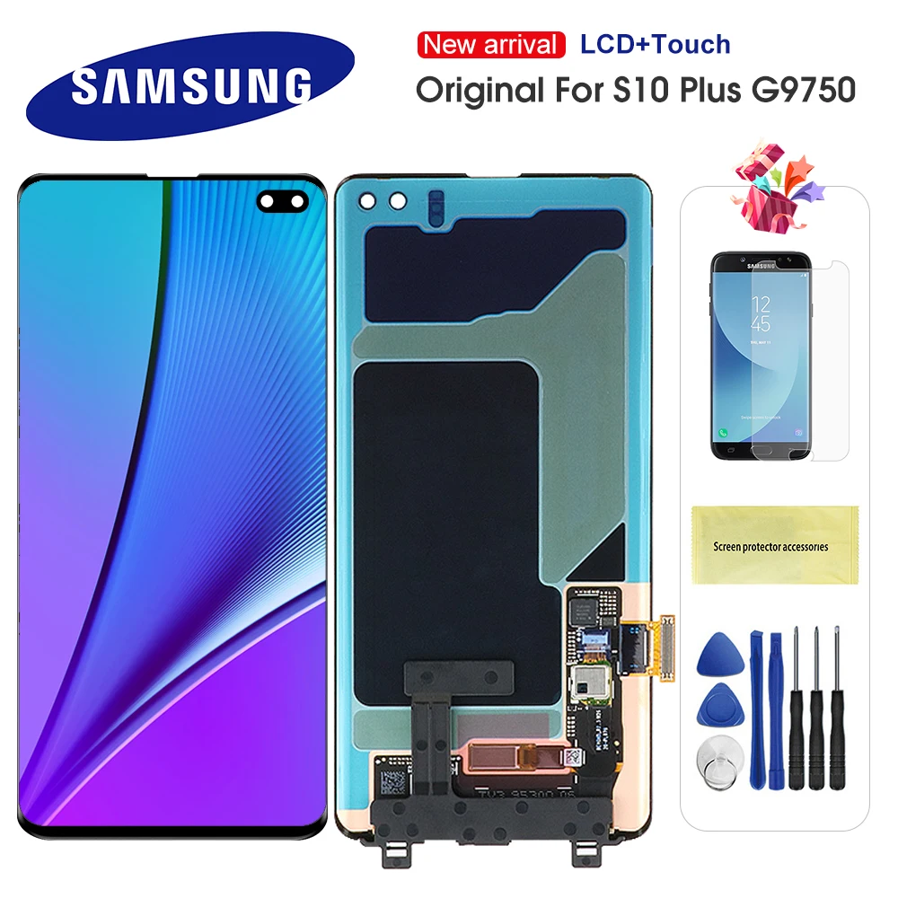 ORIGINAL SUPER AMOLED LCD For SAMSUNG Galaxy S10 PLUS SM G9750 G975F G9750 LCD Display Touch 1