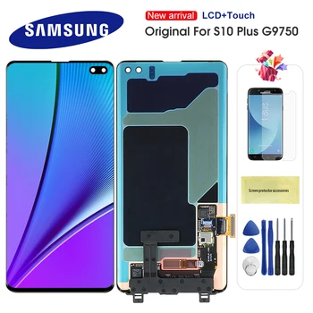 

ORIGINAL SUPER AMOLED LCD For SAMSUNG Galaxy S10 PLUS SM-G9750 G975F G9750 LCD Display Touch Screen Digitizer Assembly
