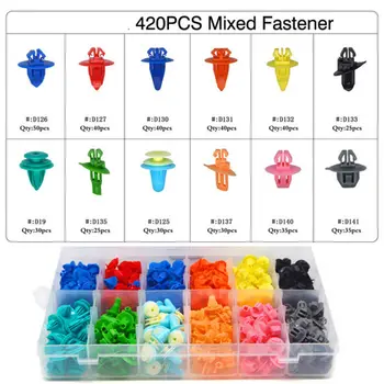 

420pcs Mixed Fasteners Fixed Clamp Assortment Interior Clips Rivet Nylon Door Plank For Toyota Auto Fastener Clip