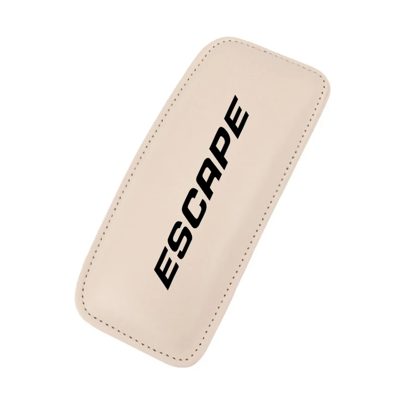 BEIGE black Автомобильный наколенник, подушка, кожа, мягкое бедро, сторонник для FORD ESCAPE KUGA, внутреннее автомобильное сиденье, подушка из хлопка с памятью - Название цвета: BEIGE black