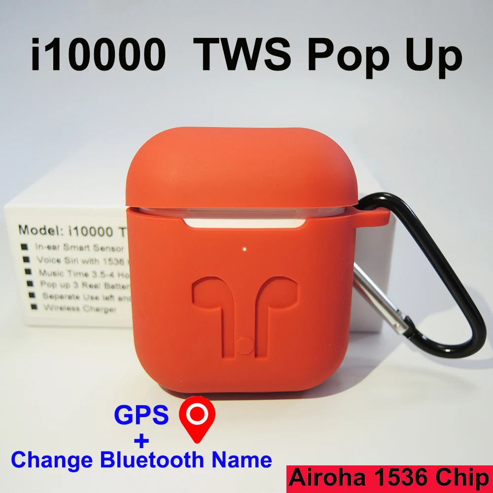 i10000 TWS Bluetooth Earphone GPS Locations for IOS Wireless Earphone Earbuds Headset For Smart Phone PK i200 i500 i90000 TWS