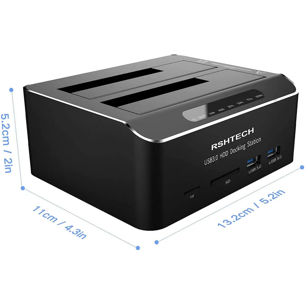 Hard Drive Docking Station USB 3.0 Aluminum Dual Bay Hard Drive Dock For 2.5