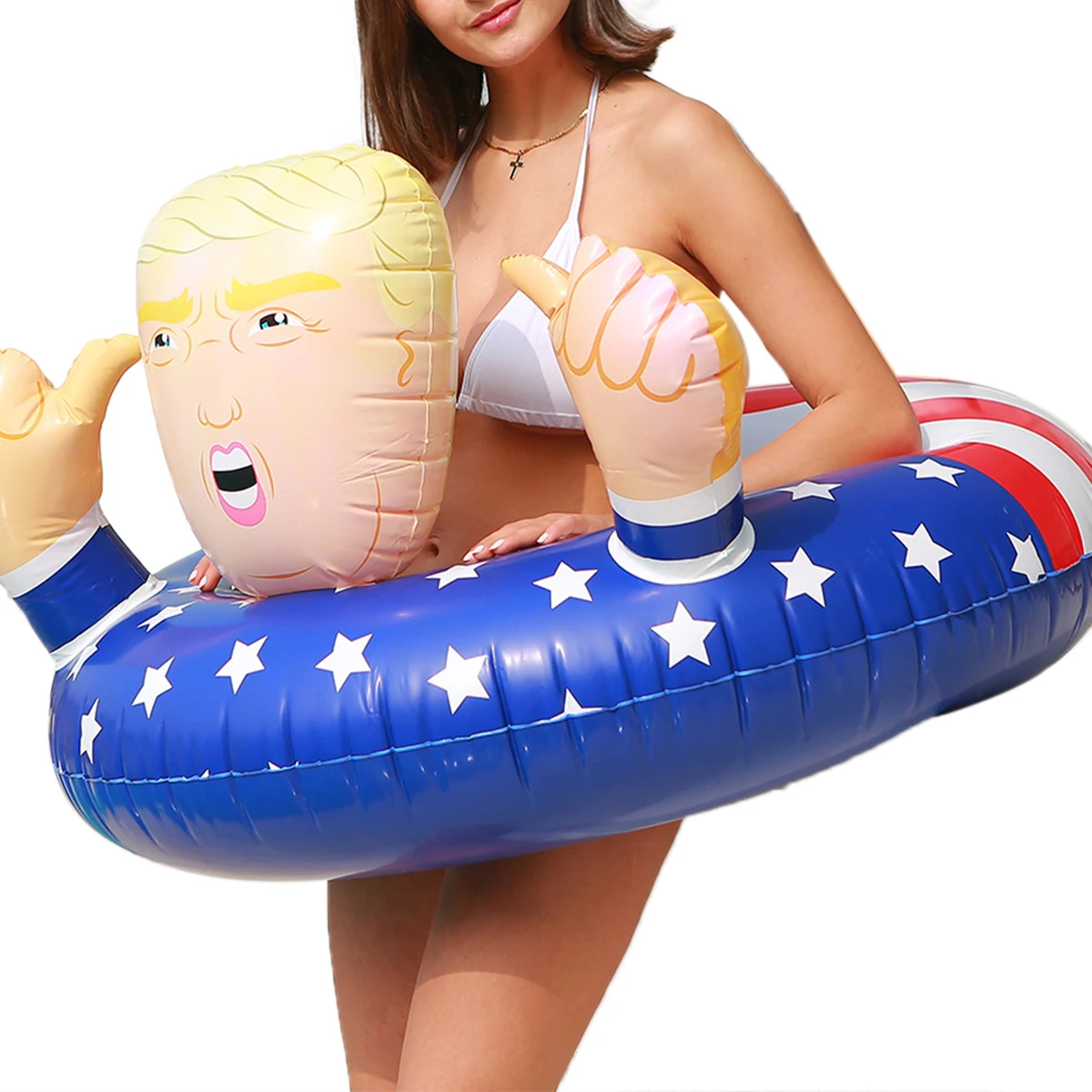 New Creative Swimming Rings Pool Float Donald Trump American Flag Pool Inflatable Swimming Floats 42 inch