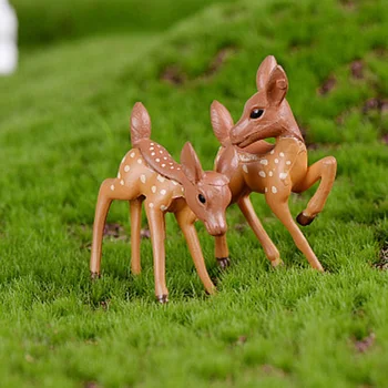 

1Pcs Artificial Mini Sika Deer Fairy Garden Miniatures Gnomes Moss Terrariums Resin Crafts Figurines Home Decoration