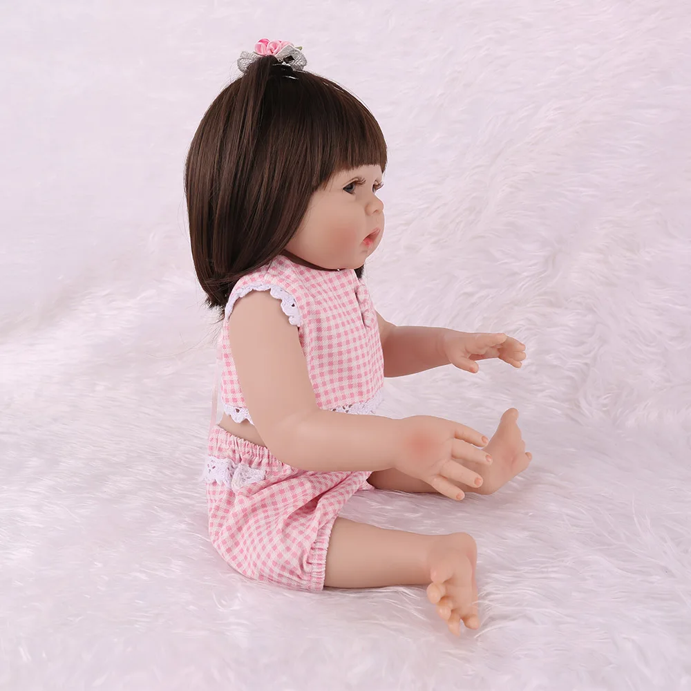 18 дюймов 47 см полный Силиконовый Reborn Baby DollsWater Proof Play Toys реалистичный младенец получивший новую жизнь девочка Bathe Play Alive Kids Boneca подарок