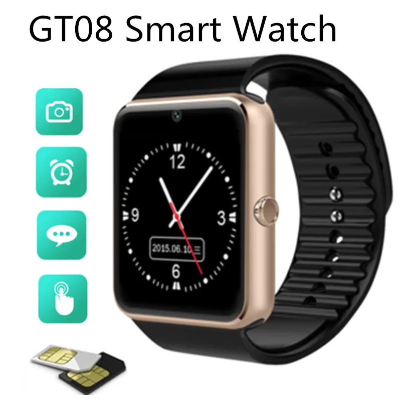 

GT08 Smart Watch Smartwatch TFT HD SIM Card SOS Dail Call Camera Photo Pedometer Alarm Clock Anti-lost GSM/GPRS ip68 DZ09 V8