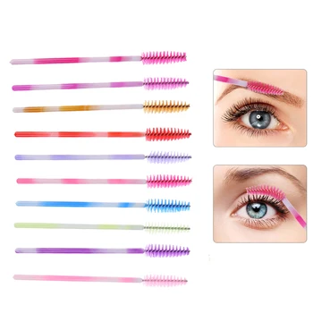 

50pcs Disposable Colorful Handle Beauty Mascara Wands Applicator Lash Nylon Makeup Brushes Eyelash Extension Makeup Tool