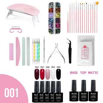

MorCat Nail Set 8pcs Gel Nail Polish Set Kit Soak Off Mini UV LED Lamp For Manicure Gel Varnish Nail Art Set Dryer Machine Tools
