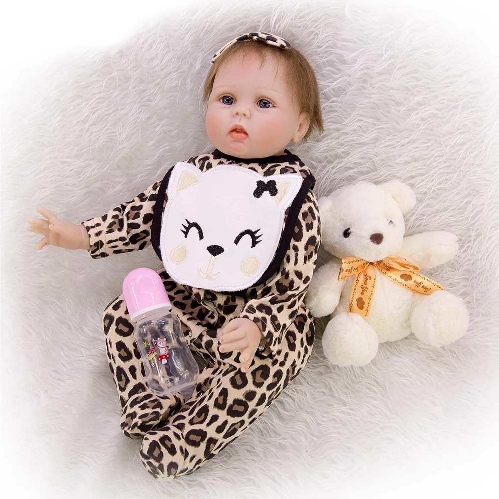 Популярные Reborn Baby Doll 55 см мультфильм Reborn Baby куклы Boneca 3/4 силикона с рисунками кошек, одеваются Одежда для куклы, np новая кукла игрушка «сделай сам»