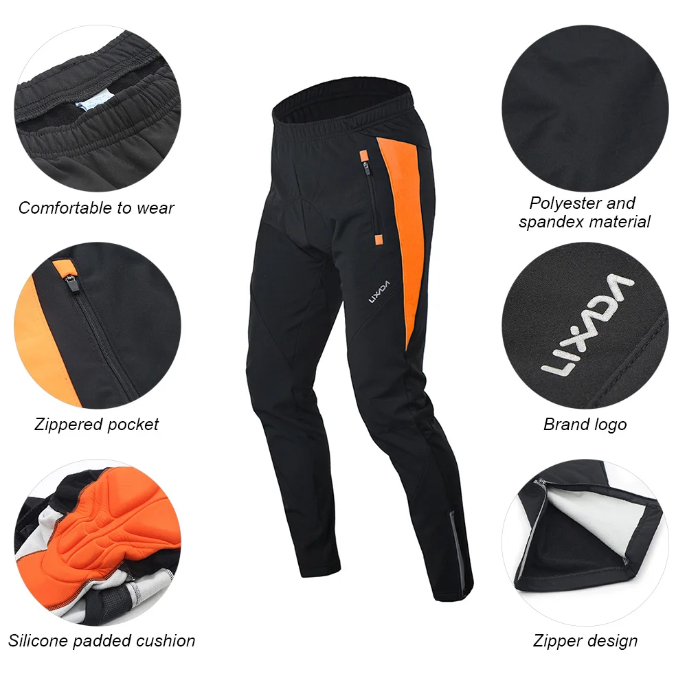 Lixada Men Winter Cycling Clothing Set Windproof Long Sleeve Cycling Jersey Coat Jacket with 3D Padded Pants Trousers
