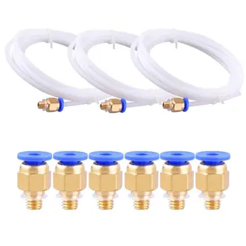 

Teflon Tube, 3Pcs PTFE Teflon Tube (2 Meters) with 6Pcs PC4-M6 Fittings for 3D Printer 1.75mm Filament (2.0mm ID/4.0mm OD)