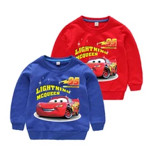 Disney auta bluza bawełniana bluza dziecięca zygzak McQueen bluza tanie tanio 4-6y 7-12y CN (pochodzenie) Wiosna i jesień Damsko-męskie Aktywne COTTON Dobrze pasuje do rozmiaru wybierz swój normalny rozmiar