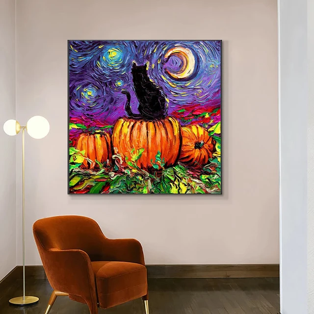 Animal in Starry Night Abstract Oil Paintings Printed on Canvas 2