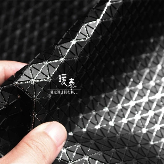 

46*42cm/piece Black Special granular rock texture three dimensional fabric creative bag pvc leather designer pu fabric