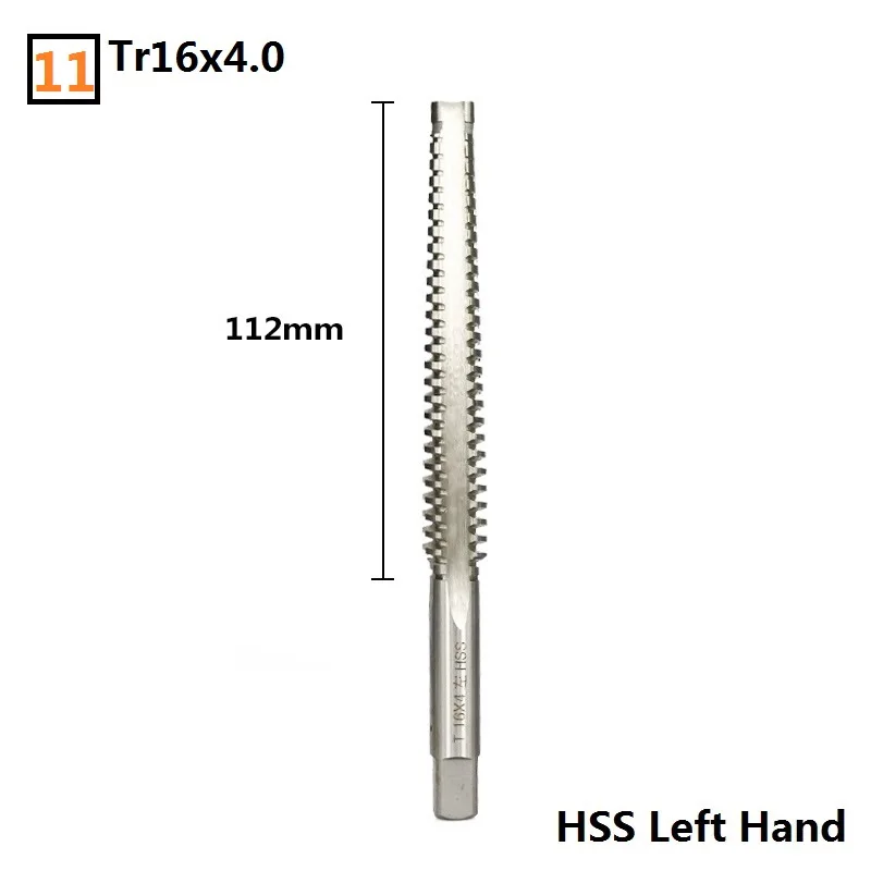 1 шт. TR8-TR16 HSS машина Plug Tap прямая флейта метрический шуруп Tap сверло левая рука трапециевидный кран - Цвет: 11- TR16x4