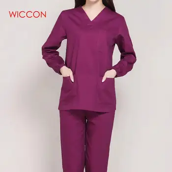 

Long Sleeves Uniformes Hospital Women Medical Clothing Nursing Scrubs Clothes Set Dental Clinic Nurse Surgical Suit Pants Tops