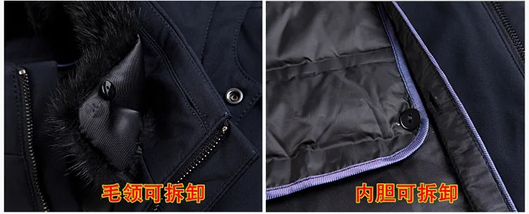 Brand MEN'S down Jacket Shoppe New Style Winter Coat Middle-aged Loose-Fit Daddy Clothes Mink Fur Collar Warm Men'S Wear