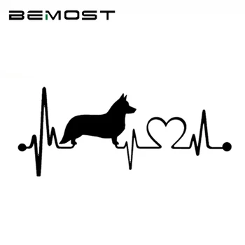 

BEMOST Car Stickers Lovely Waterproof Electrocardiogram Dogs Styling Decals Car Accessories Suitable for full body 15.4*6.8cm