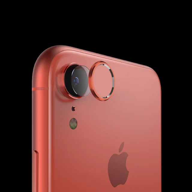 Камера металлическое кольцо Стекло протектор для iphone XR закаленные линзы пленка+ задняя крышка чехол Защита экрана для iphone XR аксессуары - Цвет: orange glass