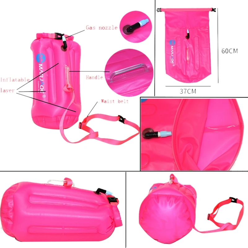 Marjaqe 20L Открытый водонепроницаемый воздушный мешок плавательный буй плавание Буксировка плавающая сумка Каякинг сумка для хранения дрейфующий сигнальный буй