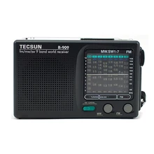 

TECSUN R-909 Portable Radio FM MW AM SW Shortwave 9 Bands World Receiver 360 Degree Rotary Rod Antenna Radio Support Dropship