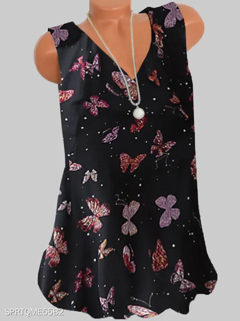 Fashion new casual large size T-shirt V-neck sleeveless vest temperament ladies T-shirt tops women white