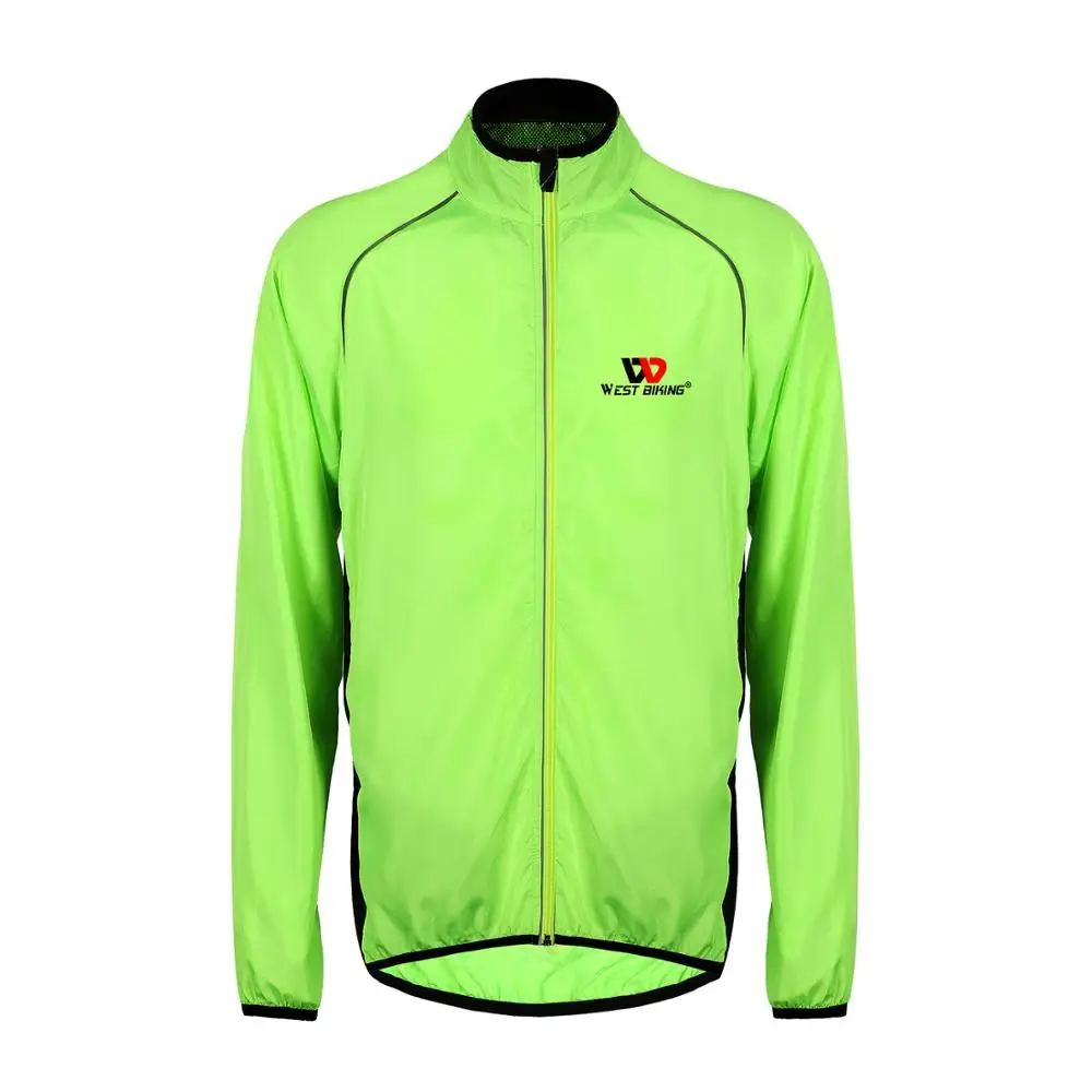 West biking ветрозащитные куртки для велоспорта для мужчин и женщин, дышащая водонепроницаемая велосипедная одежда с длинным рукавом, велосипедные майки, ветрозащитная куртка - Цвет: Fluorescent green
