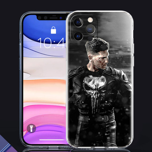 Phone Case For iPhone 11 13 12 Pro Max Casing 7 8 XR XS X 6 6S Plus SE Shell Soft Transparent Cover Marvel The Punisher