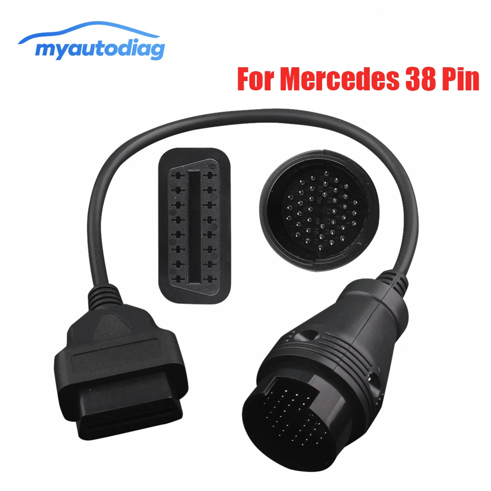 OBD2 OBD II диагностический адаптер MB 38 Pin to 16 Pin для Mercedes 38 Pin OBD 38pin Разъем для Benz продвижение