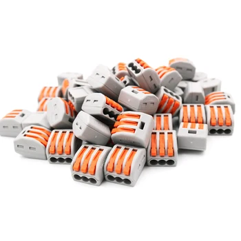 

50pcs PCT-213 PCT213 3 pin Pole Universal Compact Wire Wiring Connector Conductor Terminal Block With Lever 0.08-2.5mm2