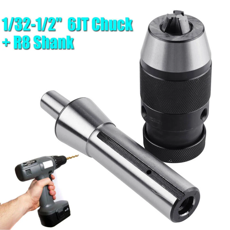 

1*1/32-1/2'' 1-13mm 6JT Keyless Drill ChuckSelf Tighten+1*Shank For CNC Adapter machine tools bench drills high quality