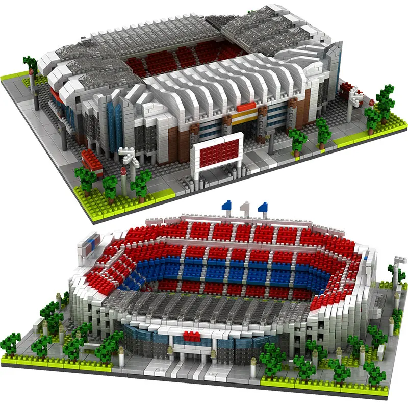 Tanie Mini klocki klocki diamentowe klocki sławy architektura piłka nożna boisko do piłki nożnej piłka nożna camp nou sygnału Lduna Park zabawki dla dzieci
