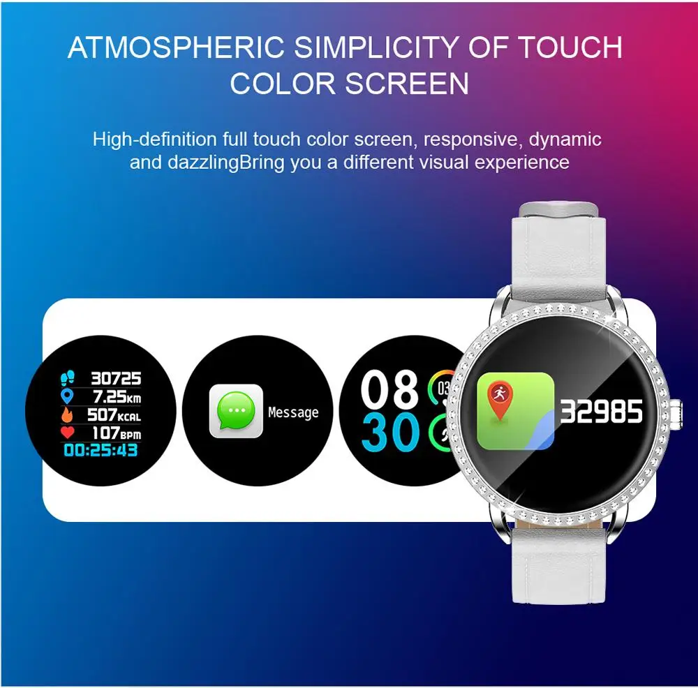 H7 женские Смарт-часы IP67 Водонепроницаемый мониторинг сердечного ритма Bluetooth Smartwatch для Android IOS фитнес-браслет PK H1 H2